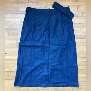 Mata Traders Frances Denim Blue Knee Length Pencil Skirt